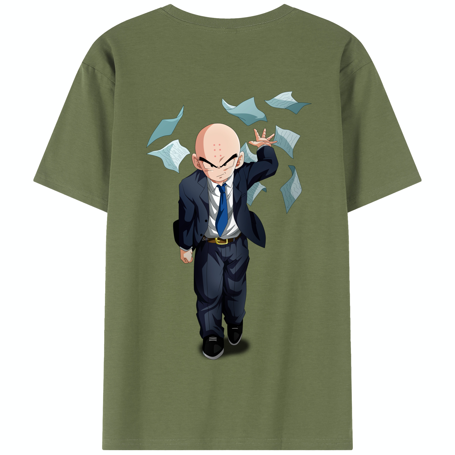 （画像用） ドラゴンボール クリリン DRAGON BALL krillin 綿100％半袖Tシャツ（背面プリント）